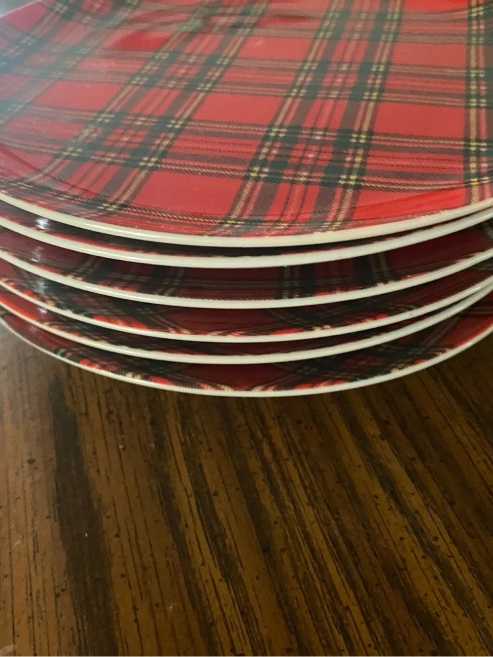 Pier 1 Imports Tartan Plaid Salad Dessert Plates 8.5